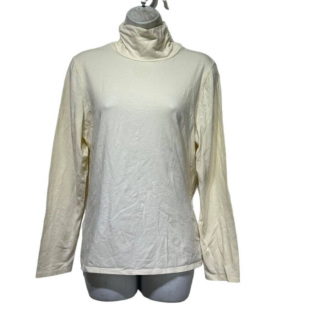 j jill essential ivory long sleeve turtleneck Size L